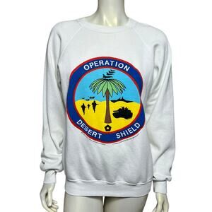 Vintage Operation Desert Shield Sweatshirt – USA Made – 1990 Military Tribute